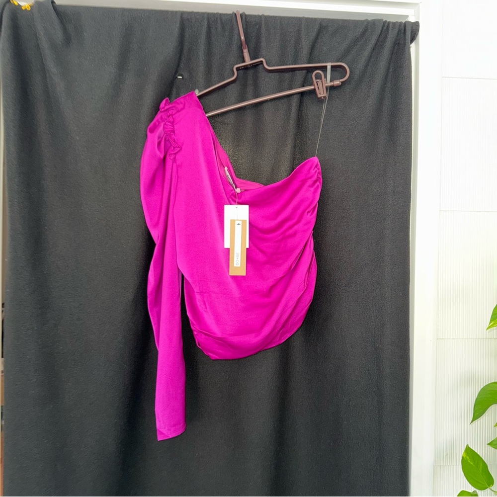 Vibrant Pink One-Shoulder Top